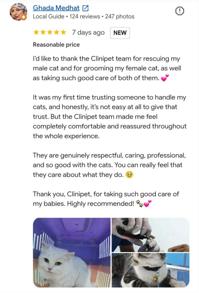 ريفيو عيادة بيطرية clinipet